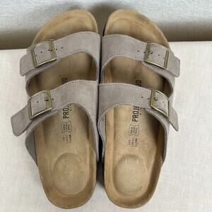 Project Cloud Womens Sz 9 leather adjustable Arizona style cork sole sandals